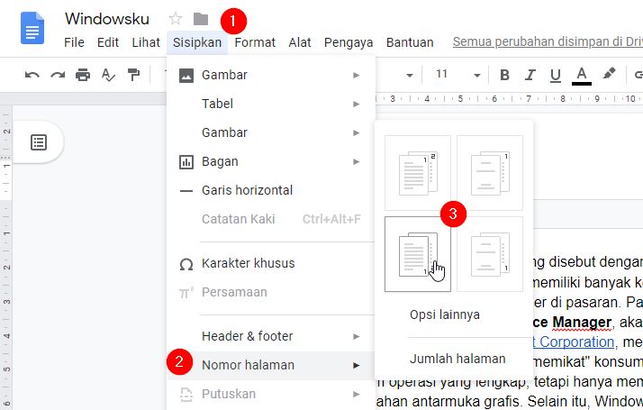 Cara Membuat Nomor Halaman Berbeda Di Google Docs - Berkas Sekolah